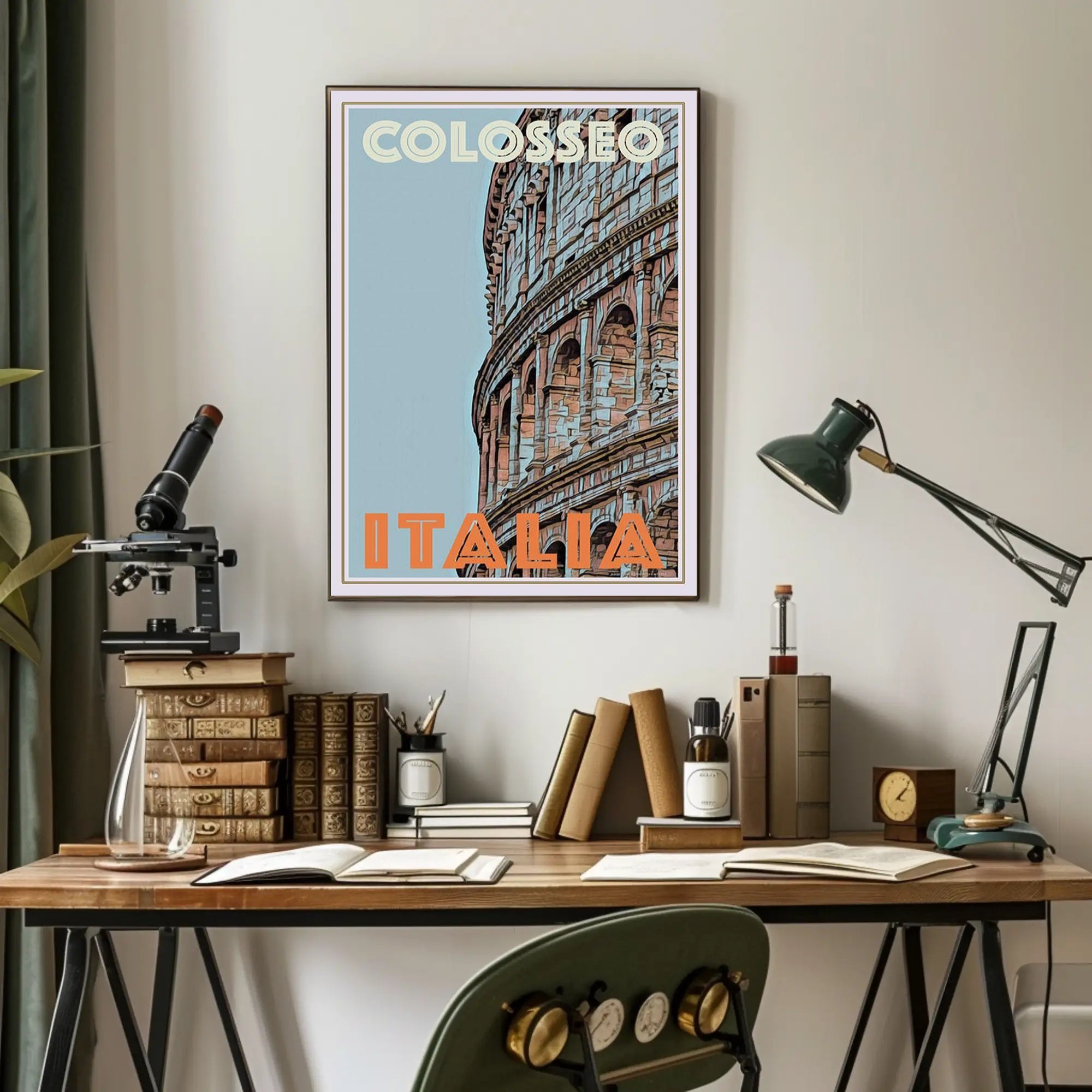 Colosseum Nostalgic Italian Architecture Travel Poster PosterGoat