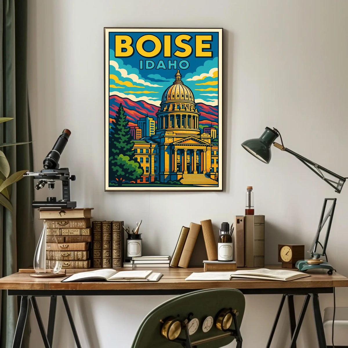 Boise, Idaho Vibrant Cityscape Poster