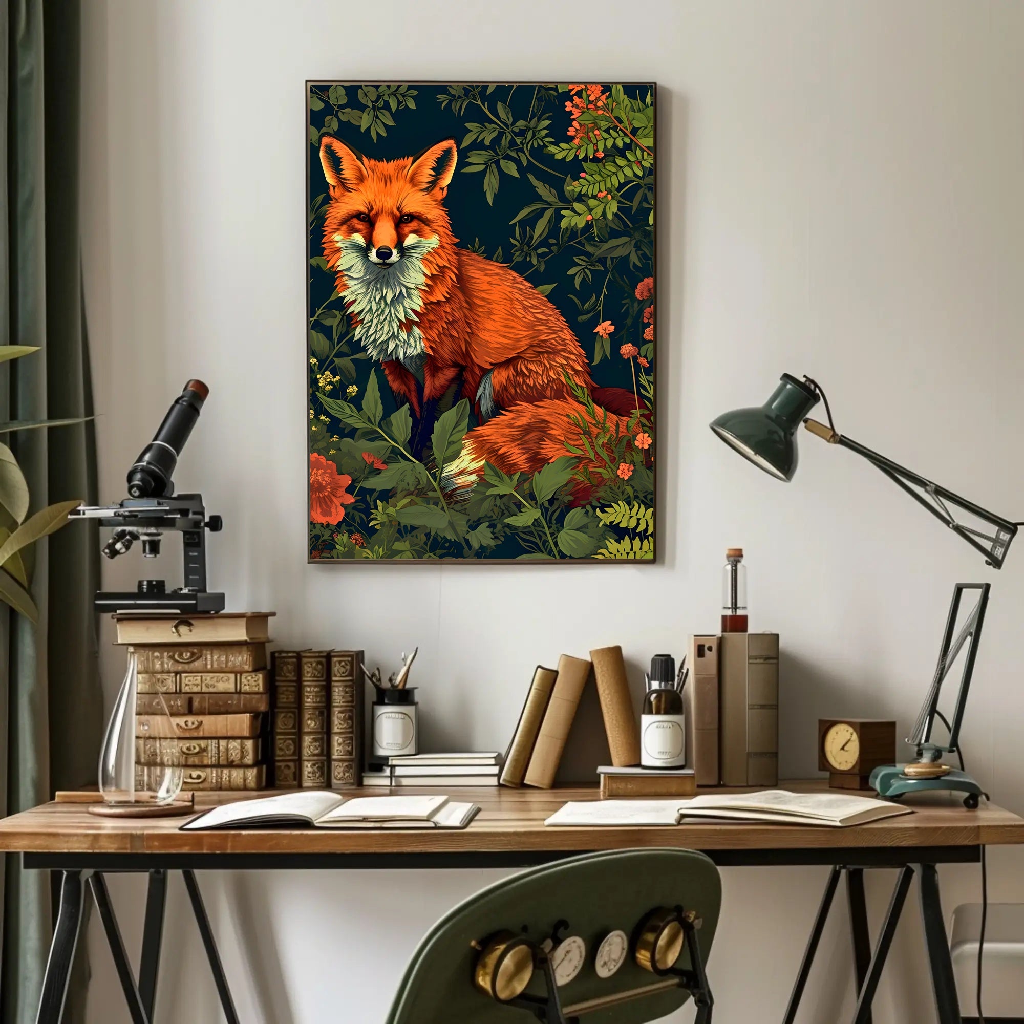 Red Fox Forest Serenity Animal Poster
