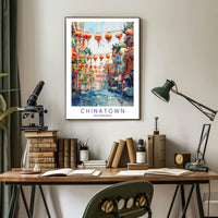 Chinatown San Francisco Watercolor Urban or Cityscape Poster PosterGoat