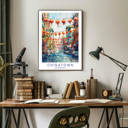 Chinatown San Francisco Watercolor Urban or Cityscape Poster PosterGoat
