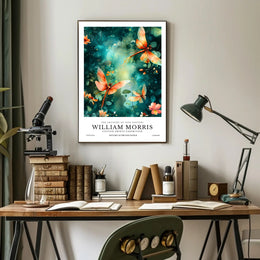 William Morris Inspired Art Nouveau Floral Artistic Poster