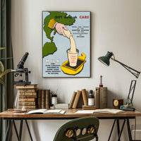 Humanitarian Aid Milk Initiative Vintage Educational or Infographic Poster PosterGoat