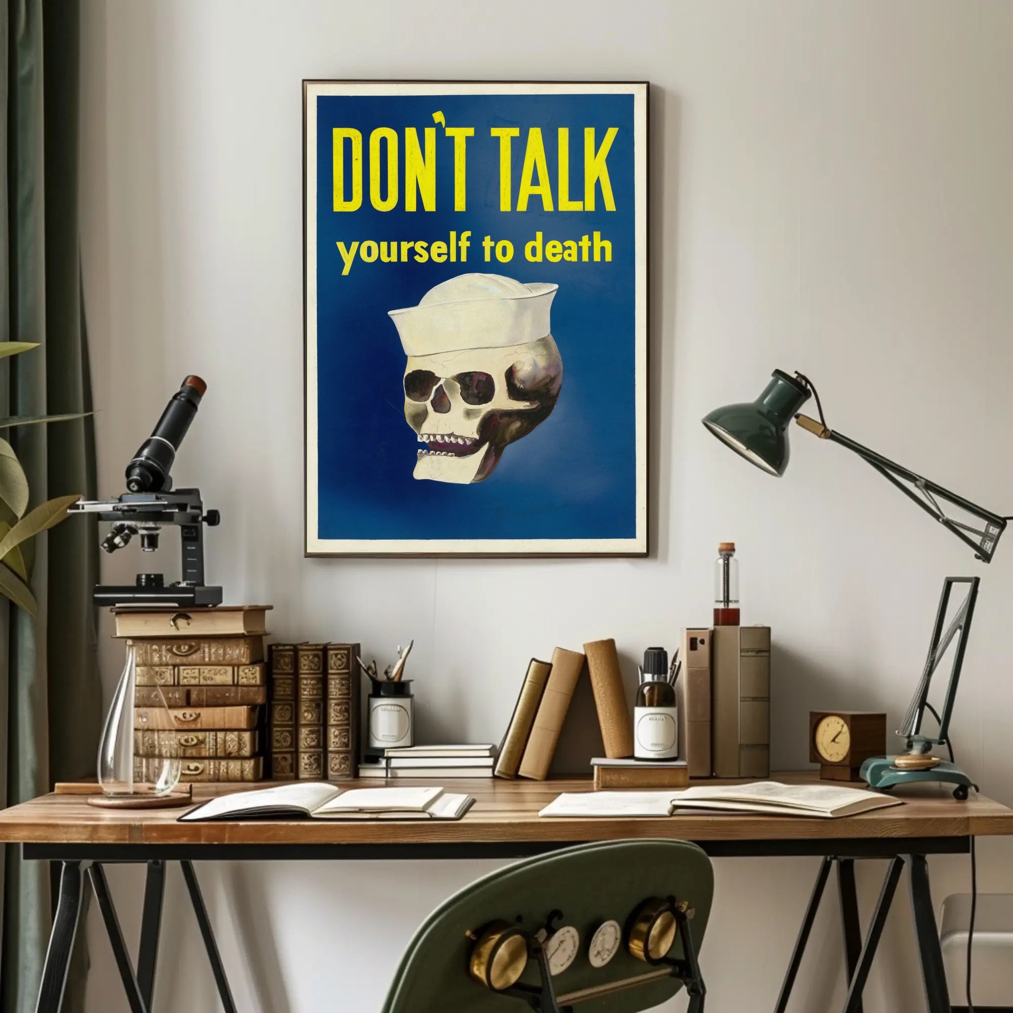 Skull in Sailor's Hat: Bold Political or Propaganda Poster