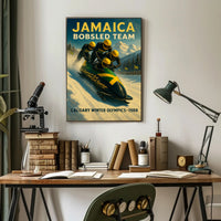 Jamaica Bobsled Team 1988 Winter Olympics Poster