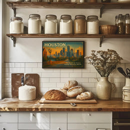 Houston Travel Poster: The Heart of Texas Art
