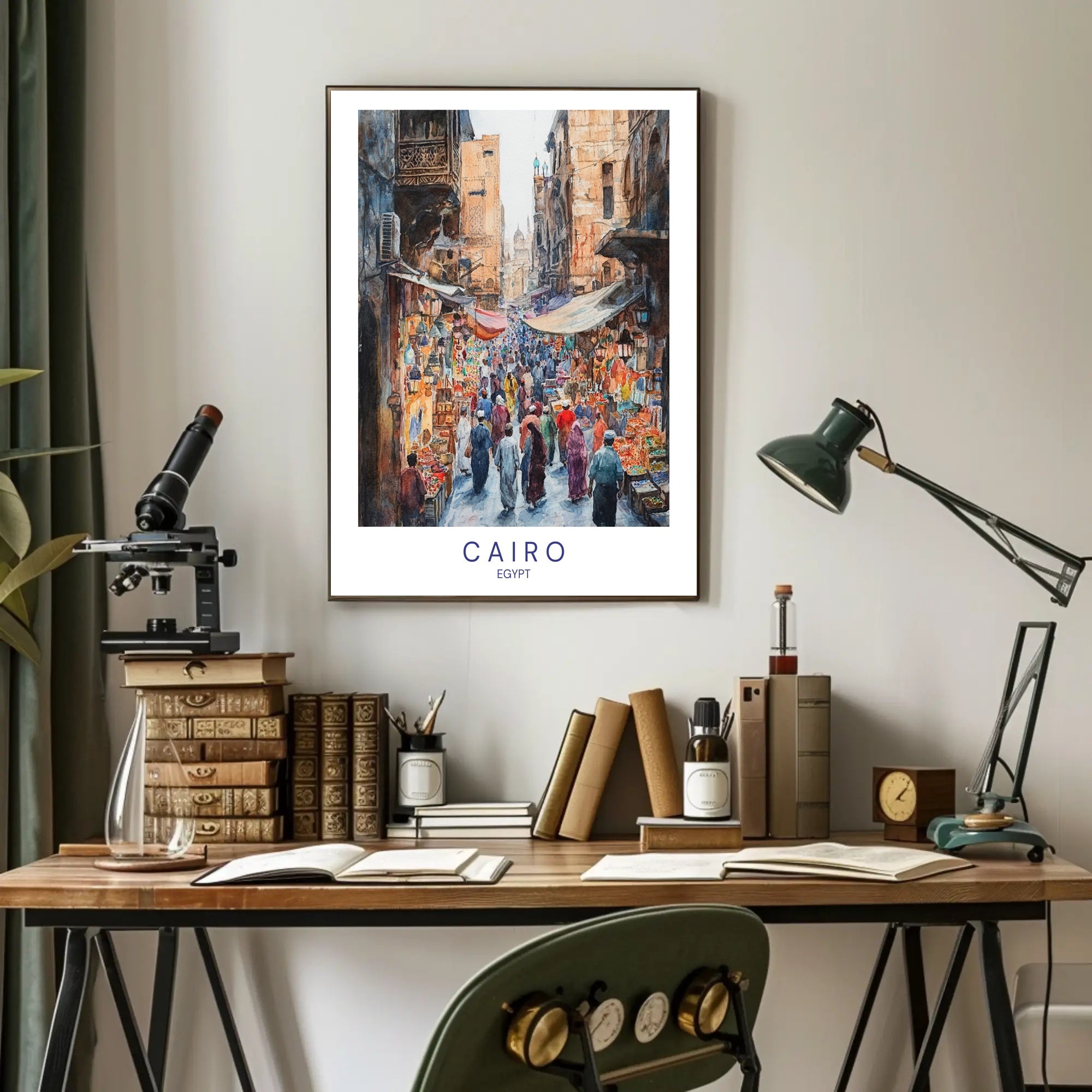 Bustling Market in Cairo Poster PosterGoat