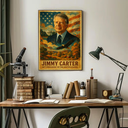 Jimmy Carter 39th President of the United States Layered Digital Collage Poster