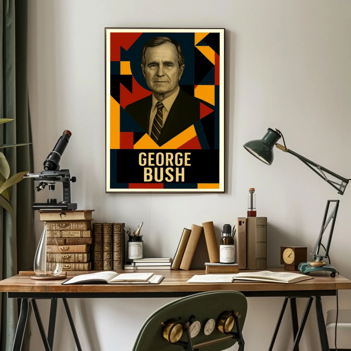 George H. W. Bush 41st President of the United States Abstract Pop Poster