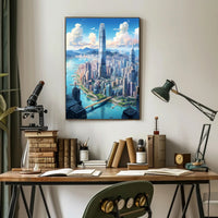Skyline Of Modern Metropolis Modern Poster