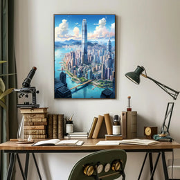 Skyline Of Modern Metropolis Modern Poster