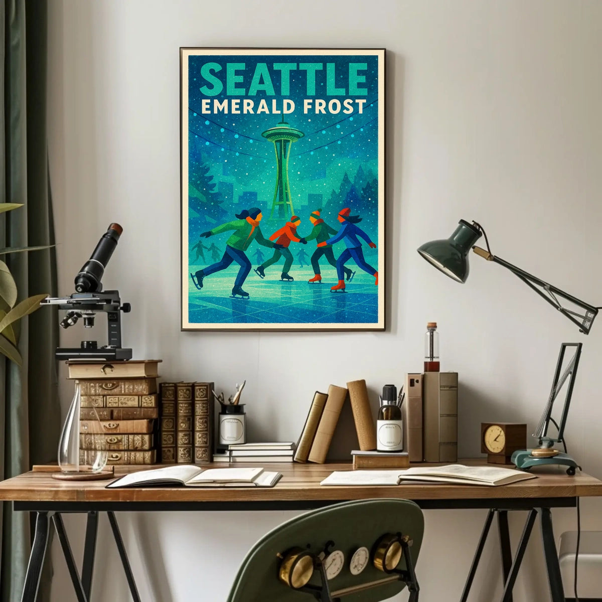 Seattle Emerald Frost Poster