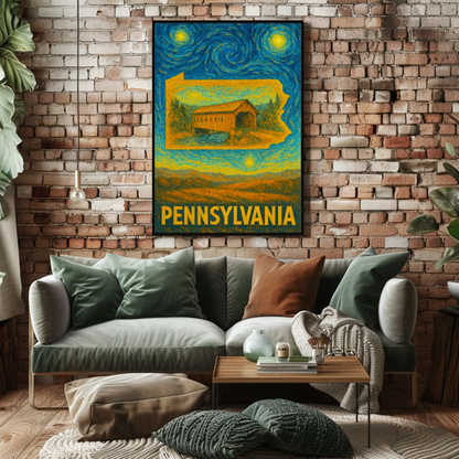 Pennsylvania Starry Night Poster