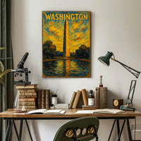 Washington Monument At Sunset Poster