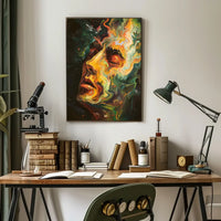Abstract Nature and Technology Fusion Poster