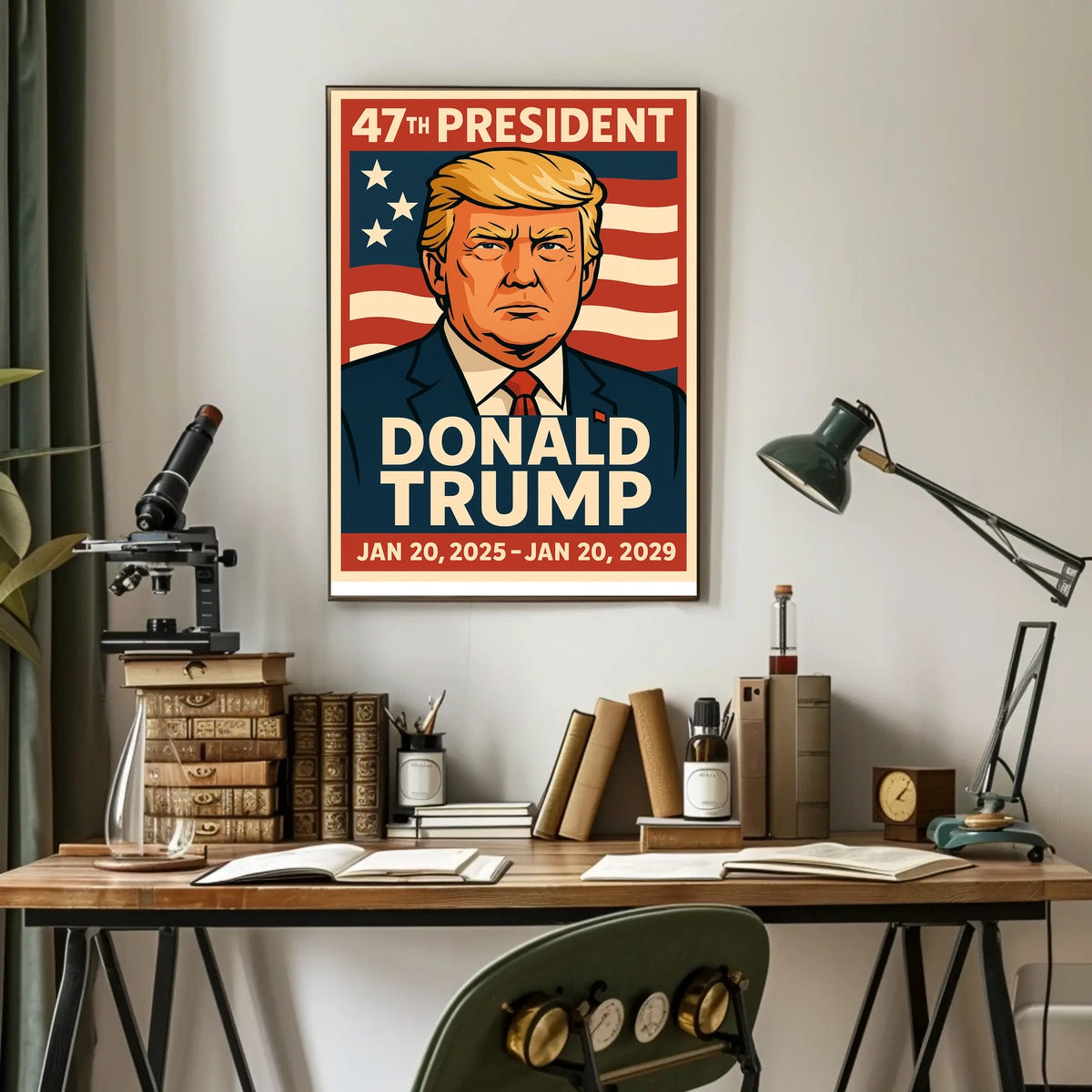 Presidential Leadership Bold Patriotic Political Propaganda Poster