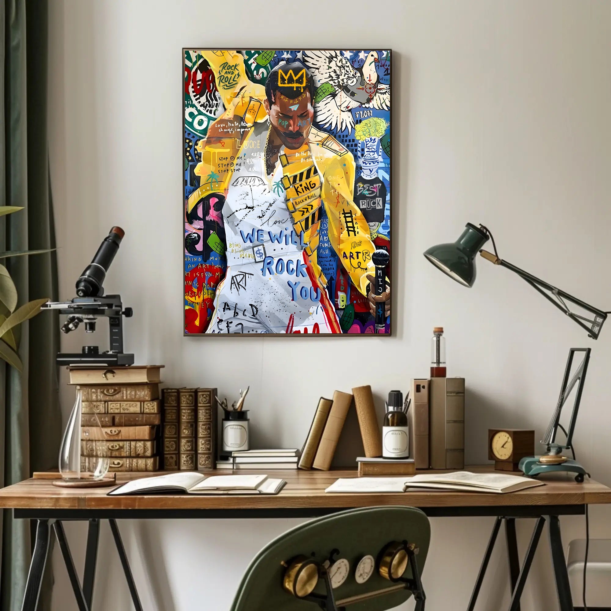 Iconic Rock Star in Motion Pop Culture Poster
