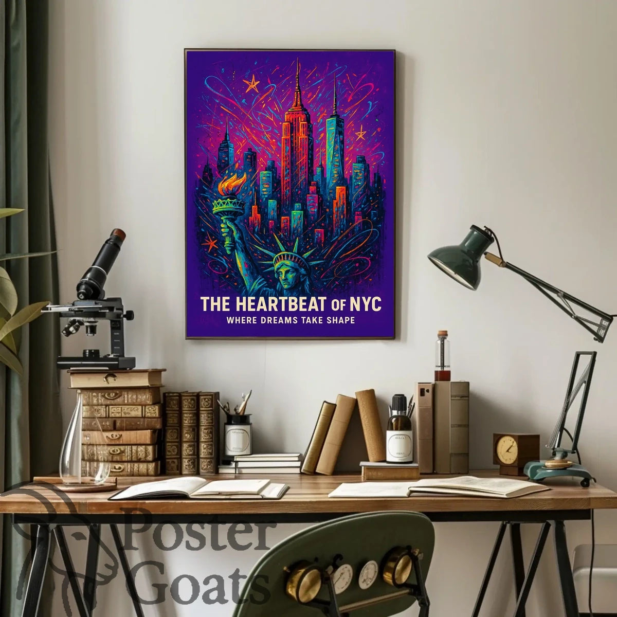 Vibrant New York Cityscape Poster with Modern Urban Art