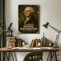 George Washington 1st President of the United States Damaged Photograph Poster