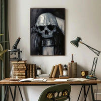 Eerie Skull Monochrome Artwork in Abstract or Artistic Poster PosterGoat