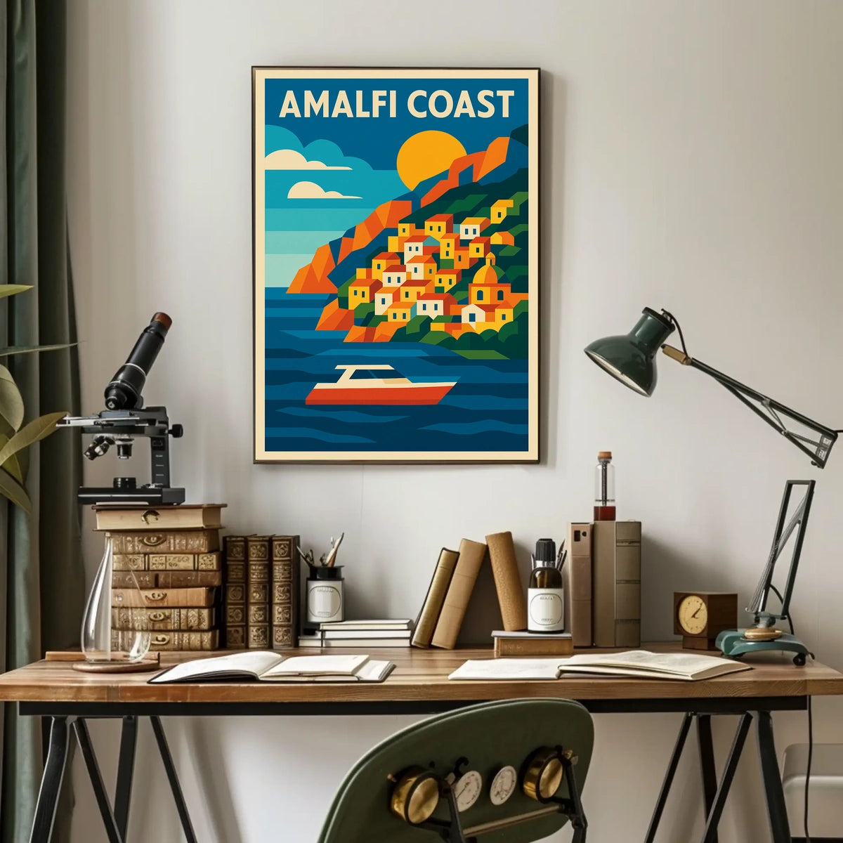 Amalfi Coast Poster Wall Art Scenic Coastal Decor Artwork