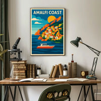 Amalfi Coast Poster Wall Art Scenic Coastal Decor Artwork