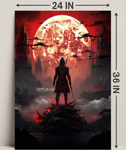 Warrior Under The Blood Moon Poster
