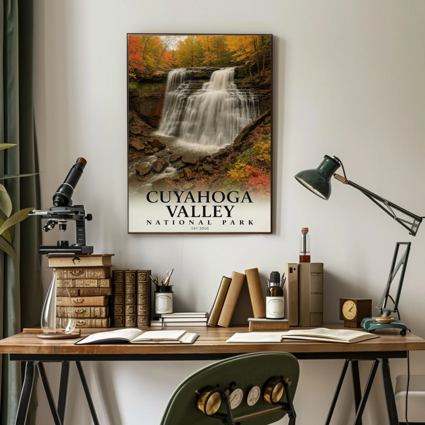 Cuyahoga Valley National Park Autumn Falls Travel Poster