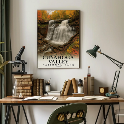 Cuyahoga Valley National Park Autumn Falls Travel Poster
