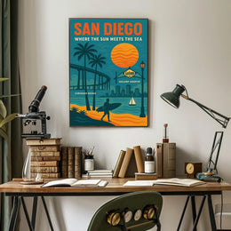 San Diego Where the Sun Meets the Sea Poster