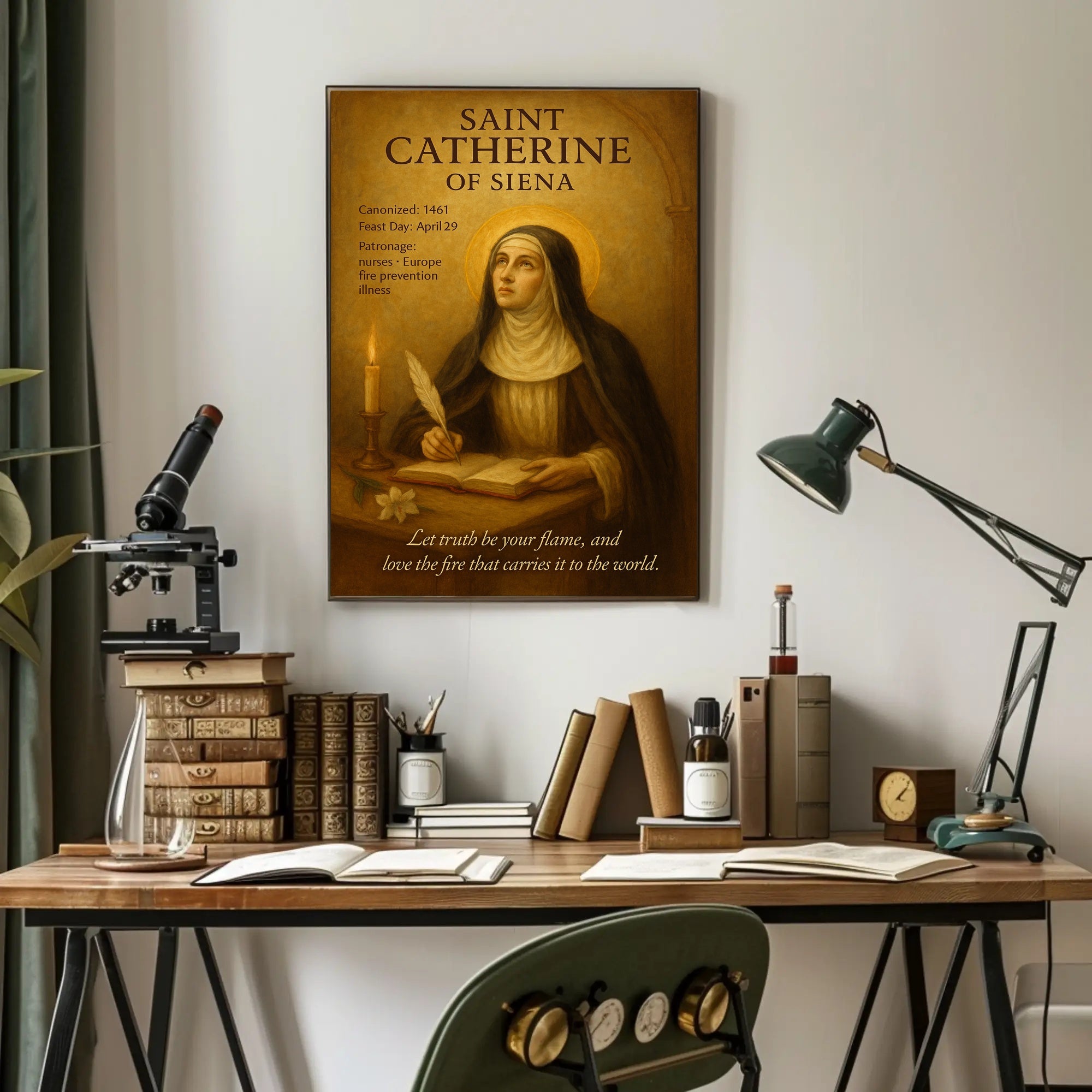 Saint Catherine of Siena Religious Inspirational Poster