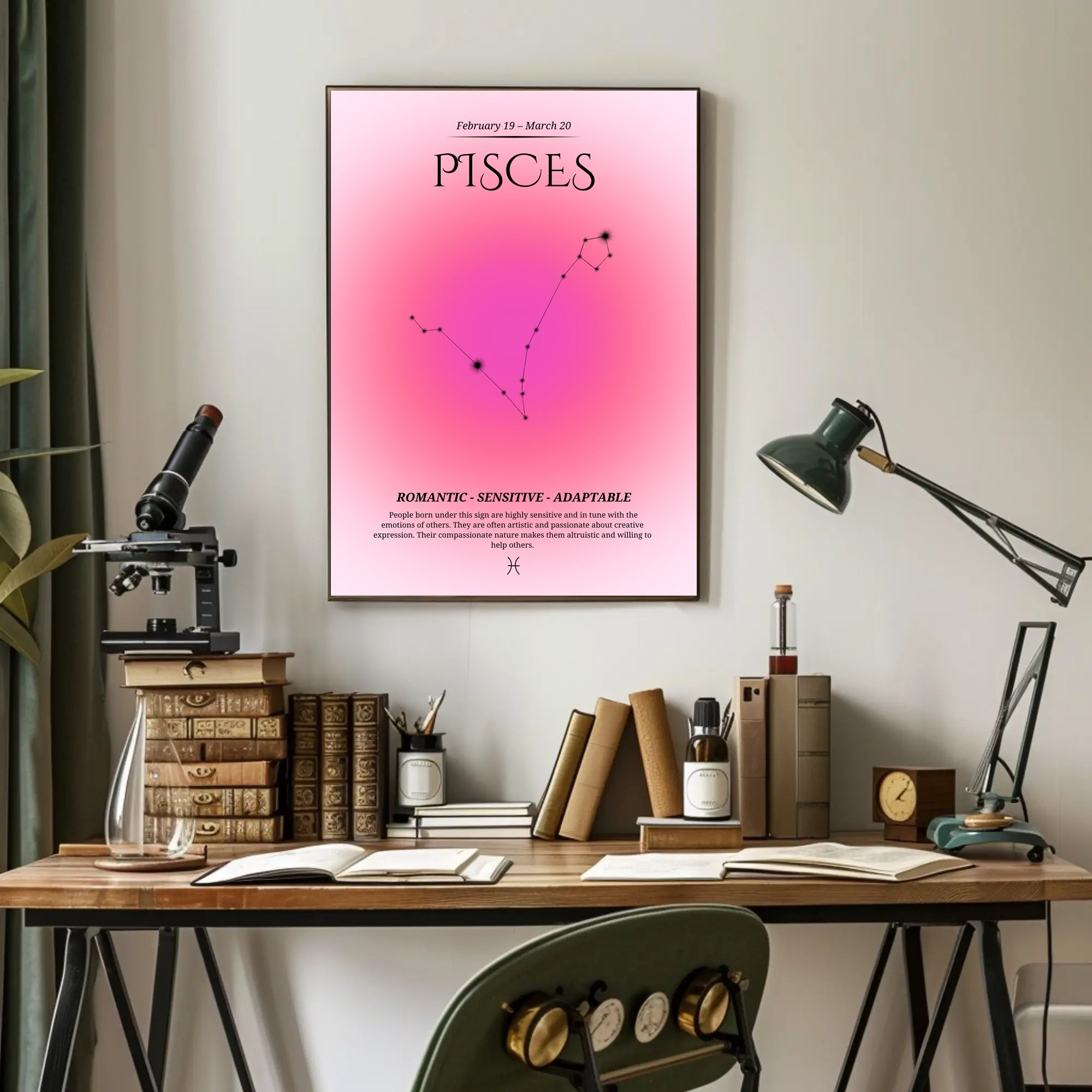 Pisces Constellation Poster: Mystical Zodiac Art Print PosterGoat