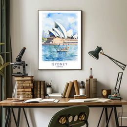 Sydney Opera House Illustration Poster PosterGoat