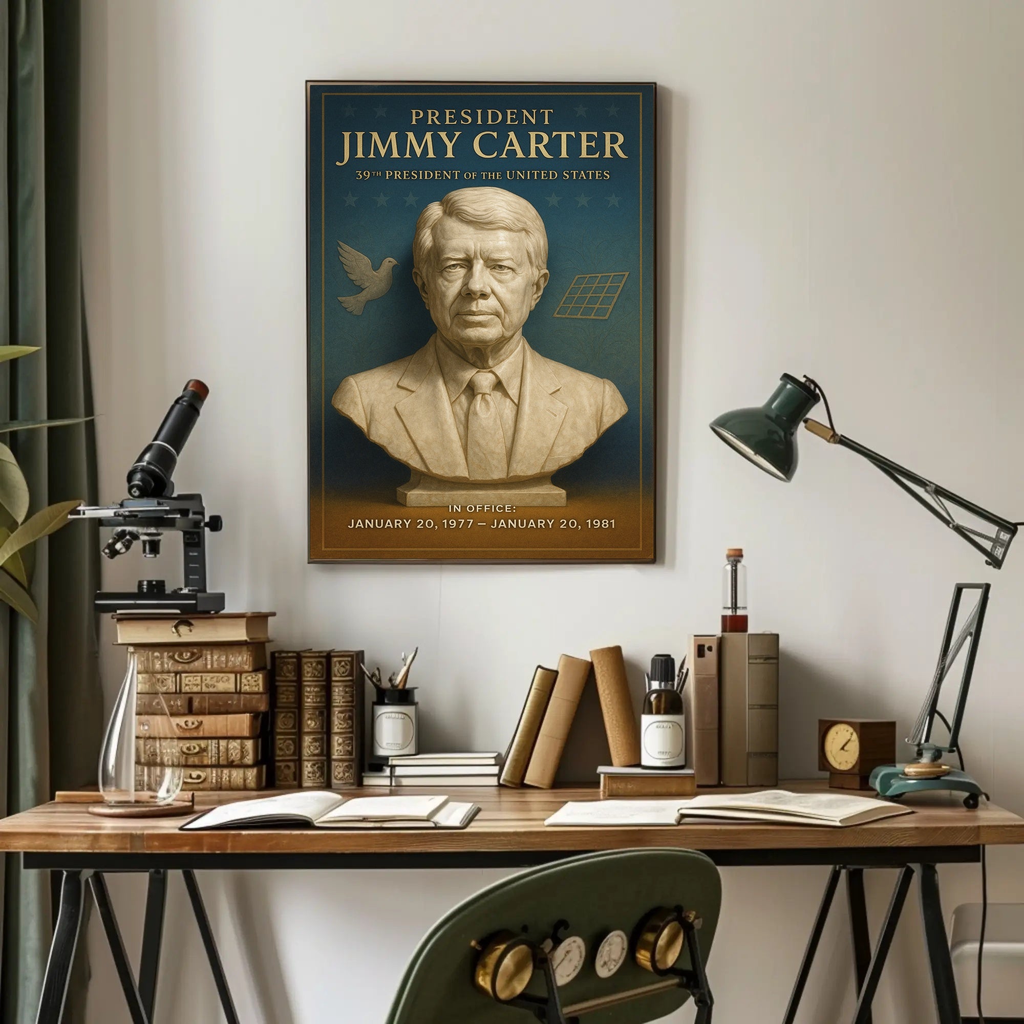 Jimmy Carter 39th President Wall Art Print PosterGoat