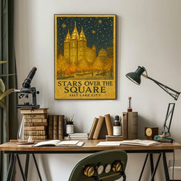 Stars Over The Square Salt Lake City Poster