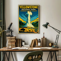 Yellowstone Geyser Adventure: National Park Poster
