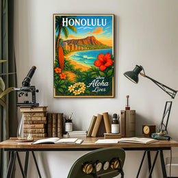 Honolulu Where Aloha Lives Poster