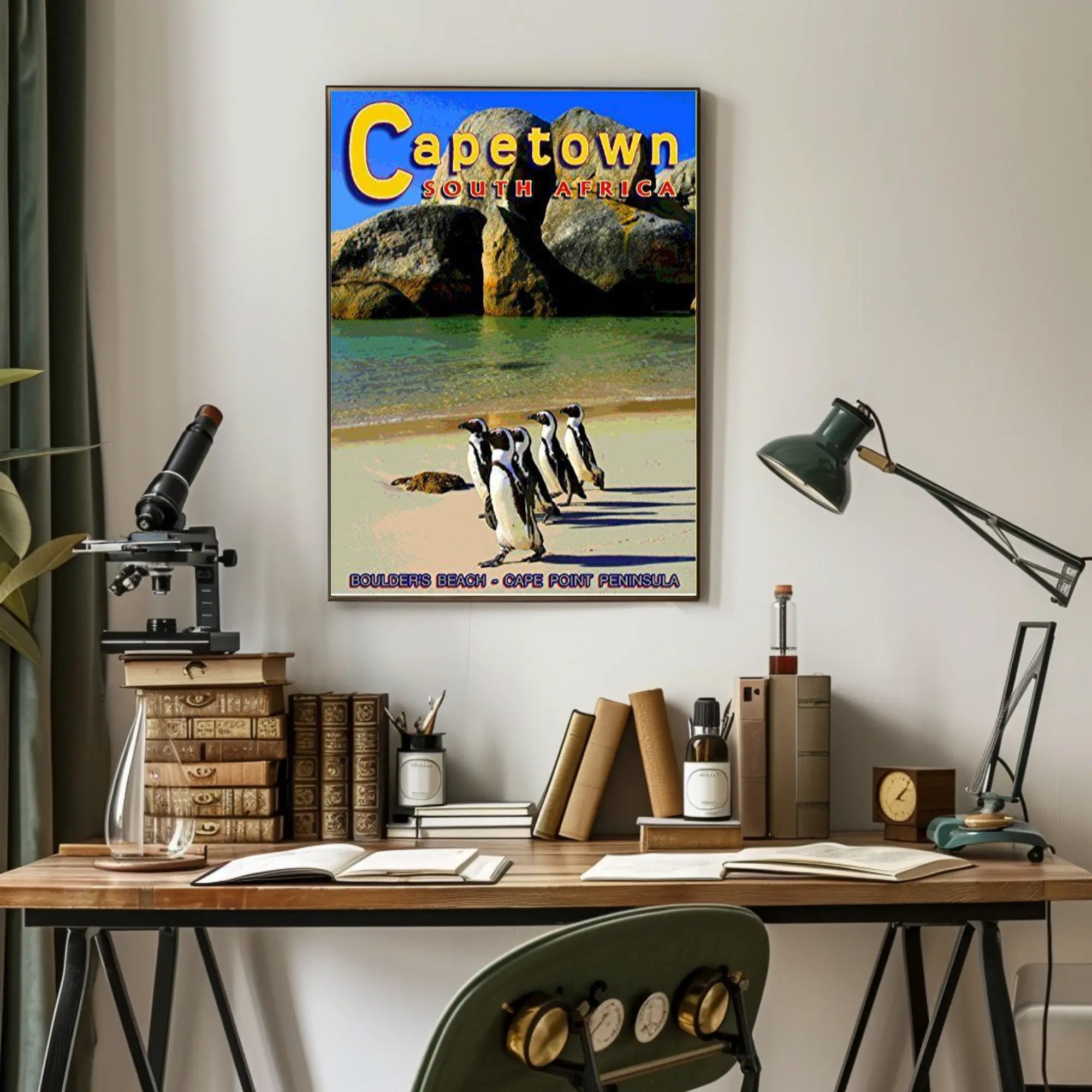 Boulder's Beach Penguins Travel Poster PosterGoat