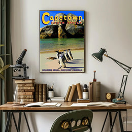 Boulder's Beach Penguins Travel Poster PosterGoat