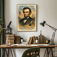 Abraham Lincoln 16th President of the United States Vintage Watercolor Poster