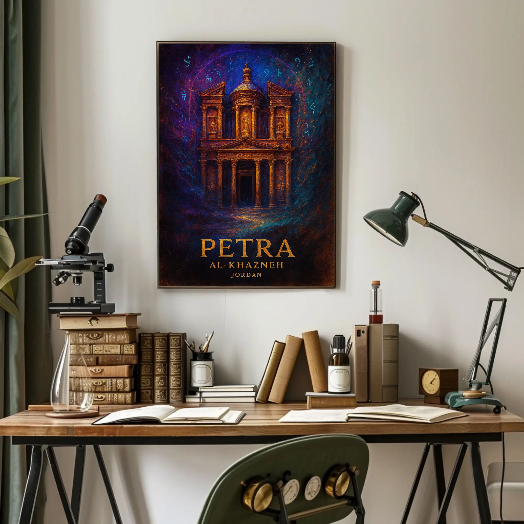 Al Khazneh Petra Travel Poster Vintage Wall Art