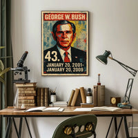 George W. Bush 43rd President of the United States Street Art Mashup Poster