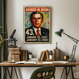 George W. Bush 43rd President of the United States Street Art Mashup Poster
