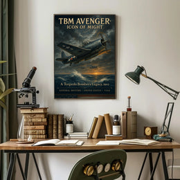 TBM Avenger Aviation Poster Vintage Military Wall Art