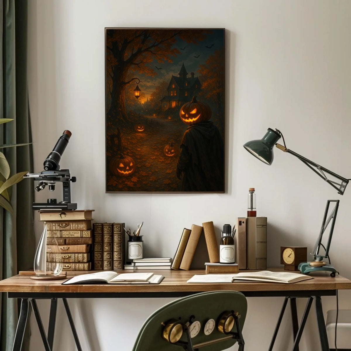 Halloween Night At The Haunted House Poster