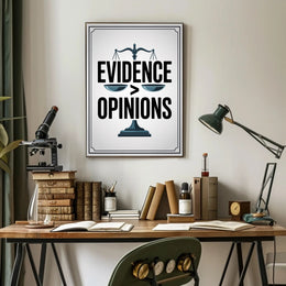 Evidence Over Opinions Motivational or Quote Poster