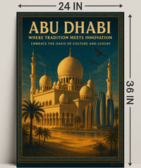 Abu Dhabi Fusion: Vintage Travel Poster