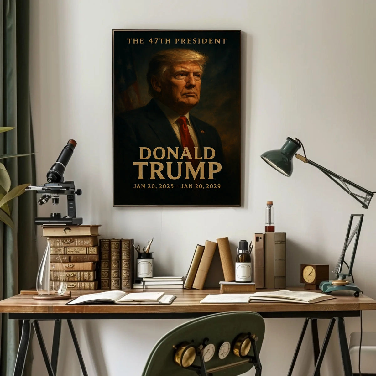 Donald Trump Portrait of Resolute Leadership Poster
