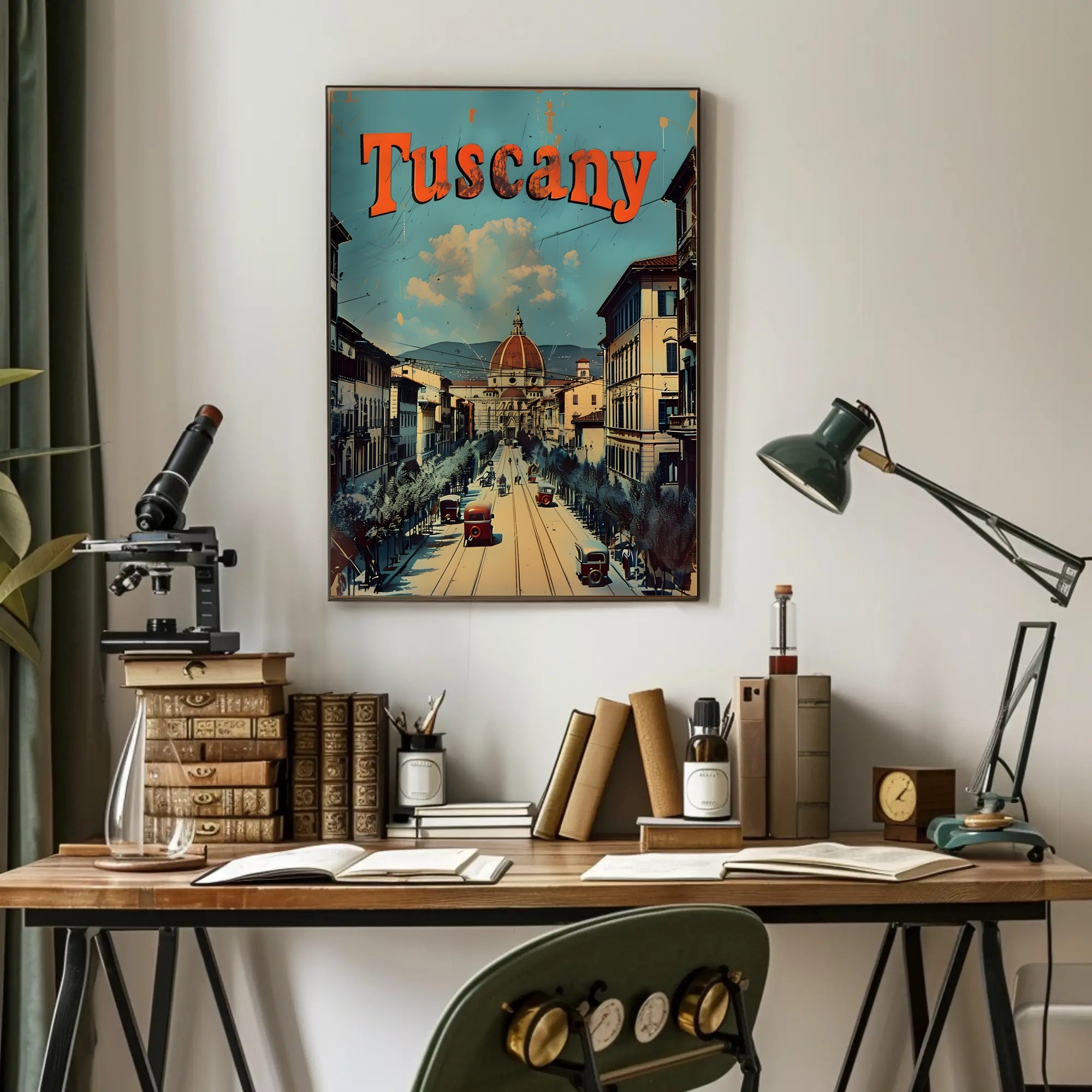 Vintage Florence Cityscape with Dome Travel Poster
