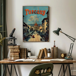 Vintage Florence Cityscape with Dome Travel Poster